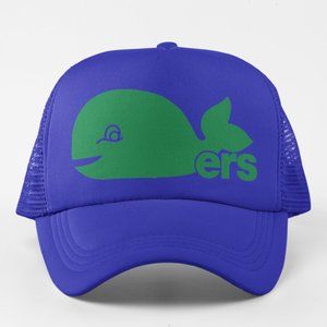 NEW Hartford Whalers Retro Whale Big Logo Foam Trucker Snapback Hat ROYAL